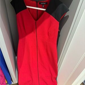 Ellen Tracy Bold Red and Black Dress